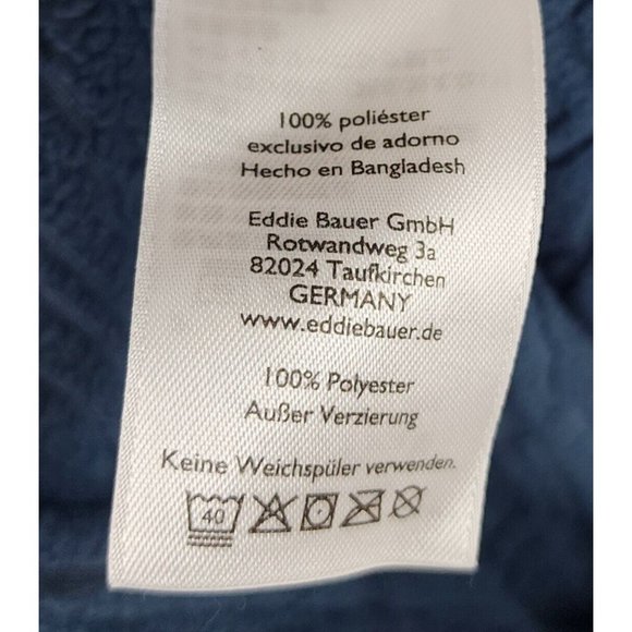 Eddie Bauer Sweater Womens Medium Blue Textured Tribal Pattern Quater Zip Fleece - Picture 10 of 11